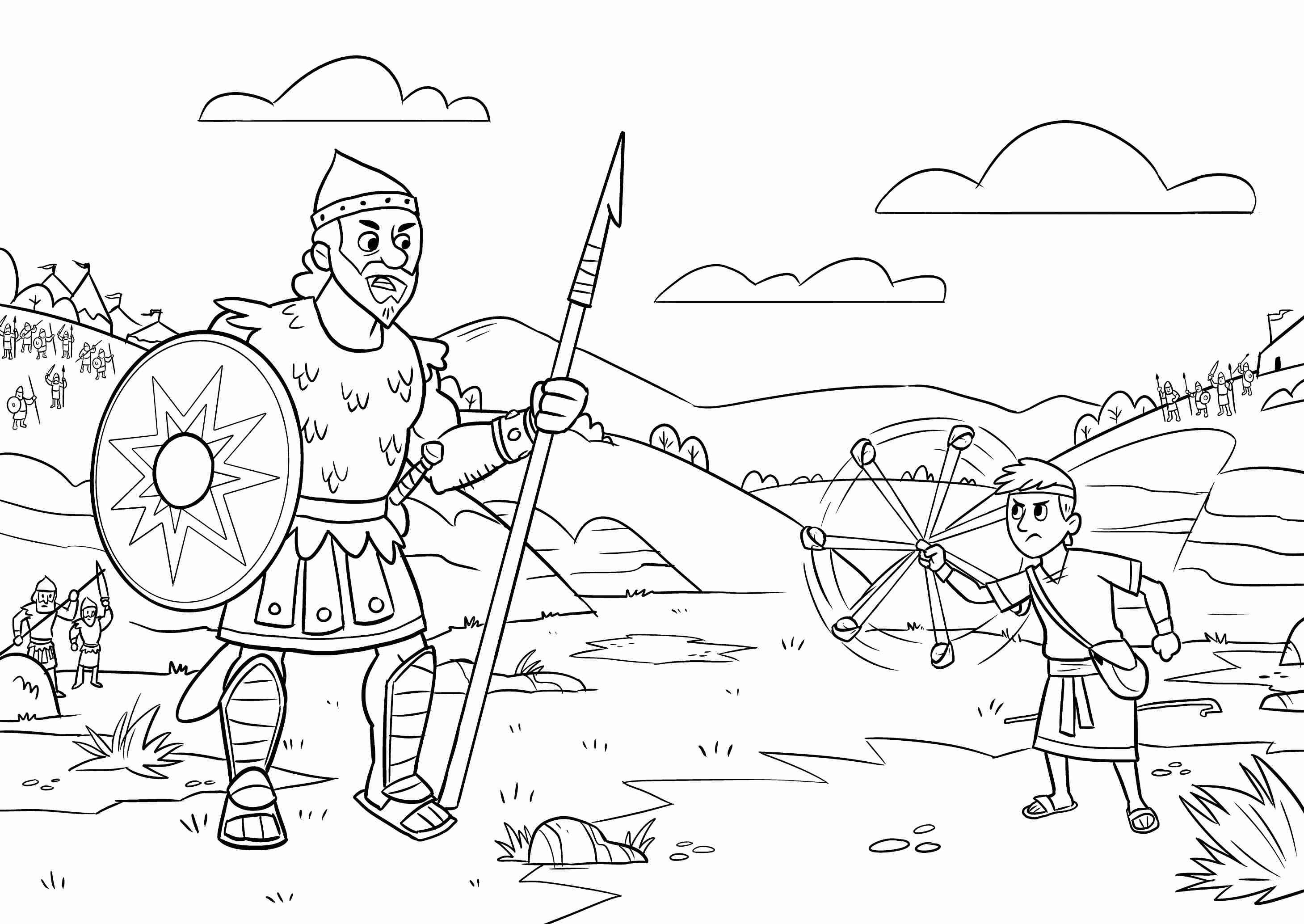 David And Goliath Coloring Pages For Kids Coloring Pages