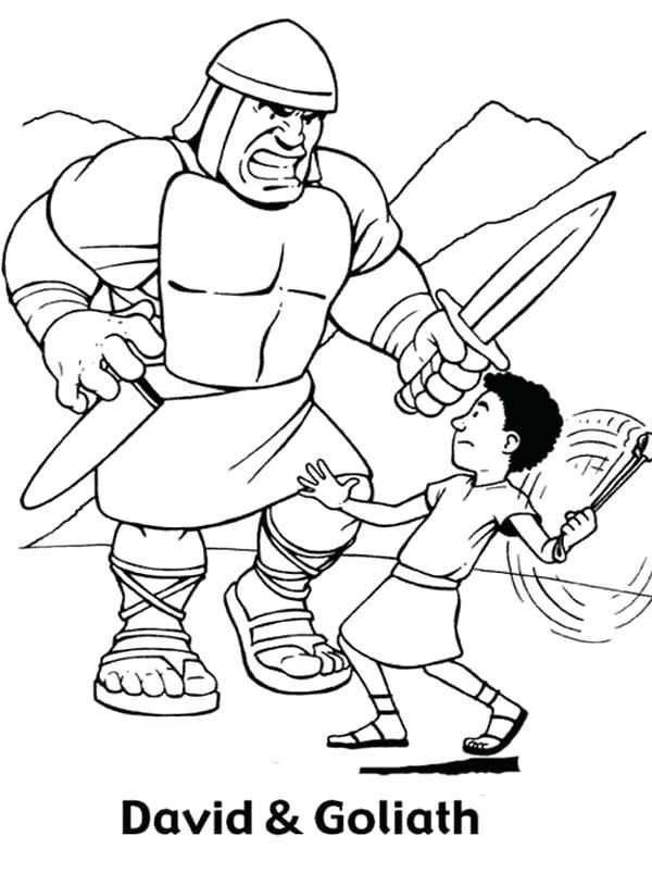 David and Goliath Coloring Sheet