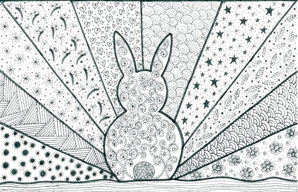 Easy Bunny Coloring Pages for Adults