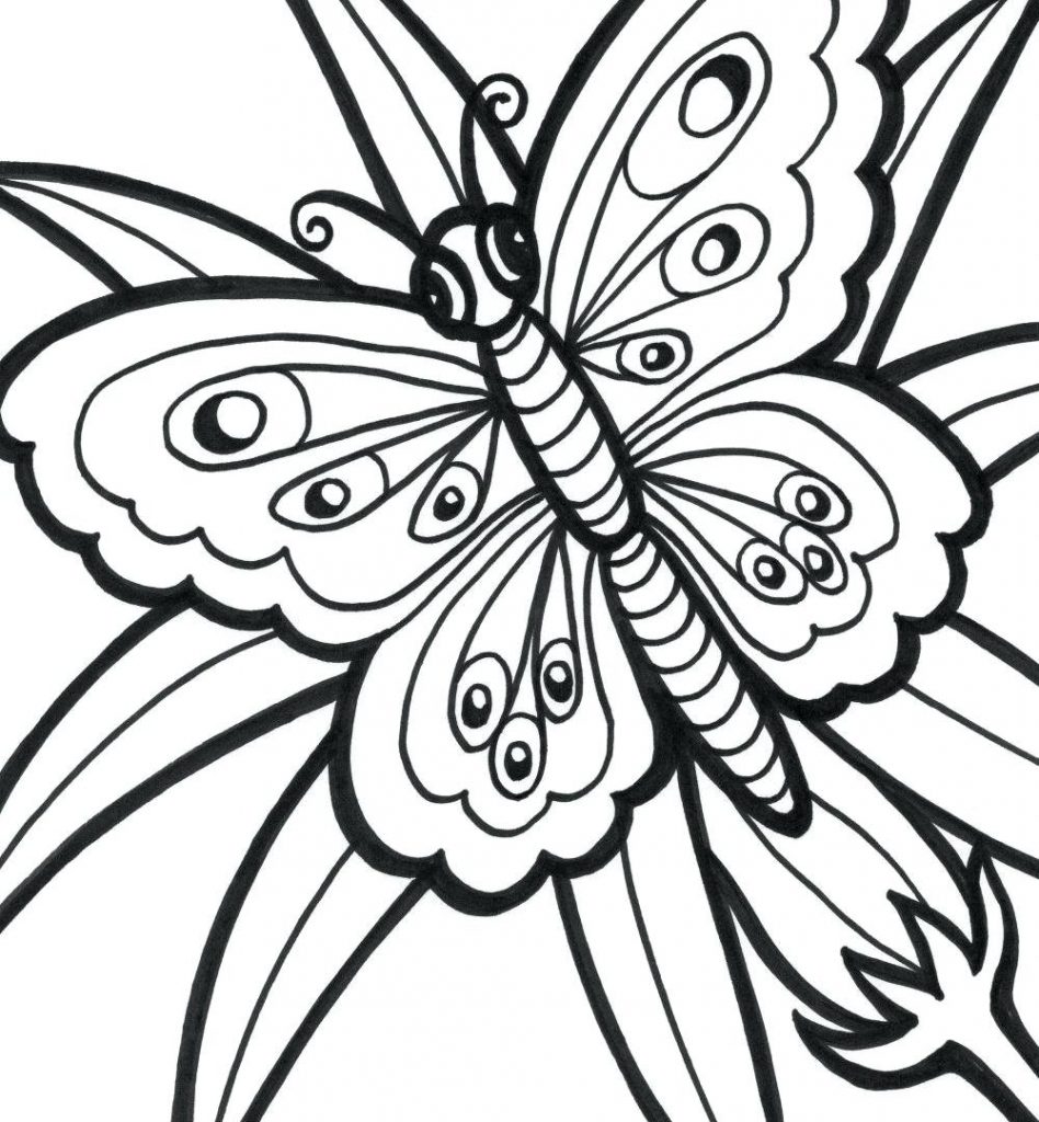 Easy Butterfly Coloring Pages for Adults