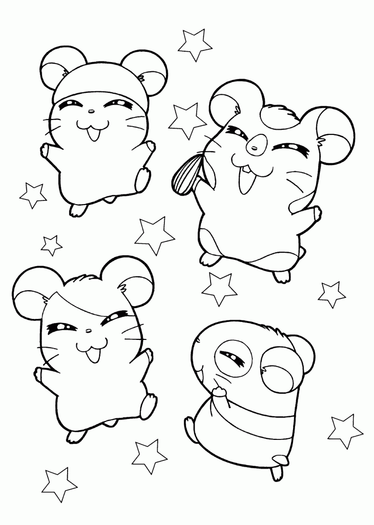 Happy Hamsters Coloring Page