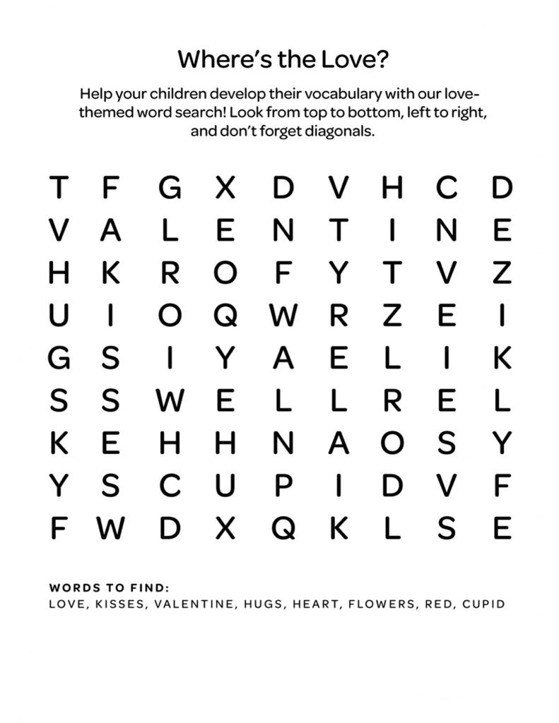 Love - Third Grade Word Search