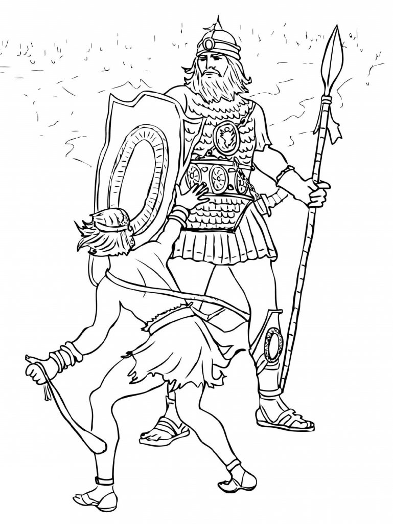 Print and Color David and Goliath