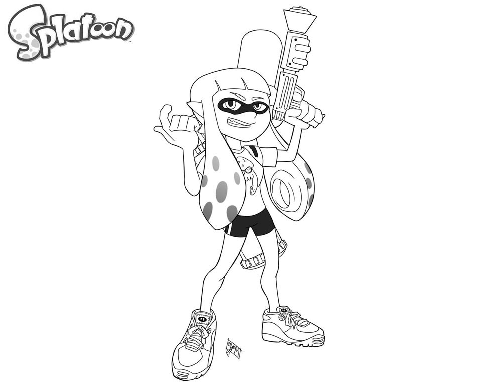 Printable Splatoon Coloring Pages.