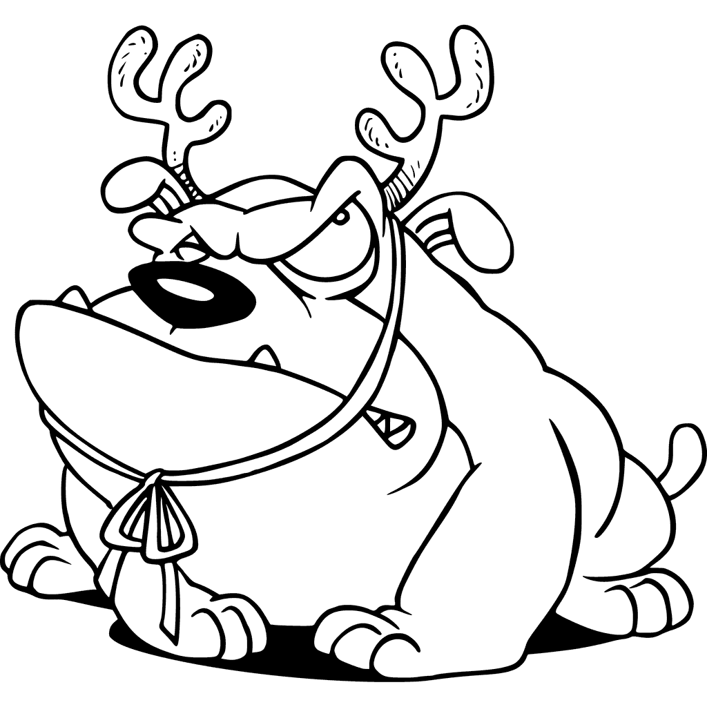Reindeer Bulldog Coloring Page