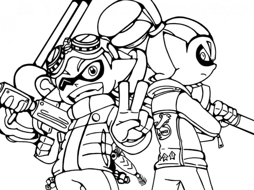 Splatoon Game Characters Coloring Page