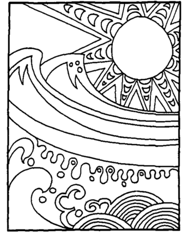 Sun and Surf In August Coloring Page