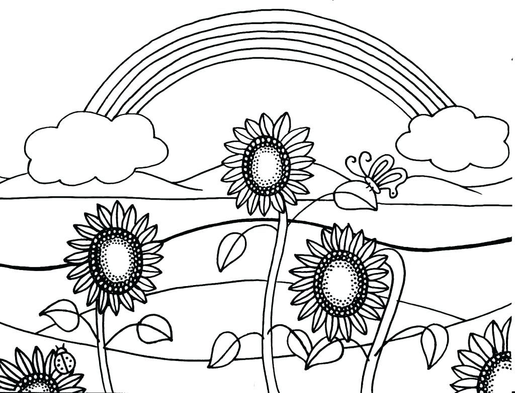 Sunflowers - Easy Coloring Pages for Adults