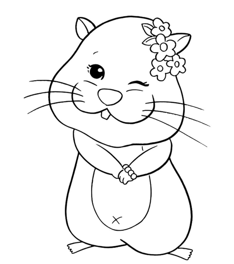 Sweet Hamster Coloring Page