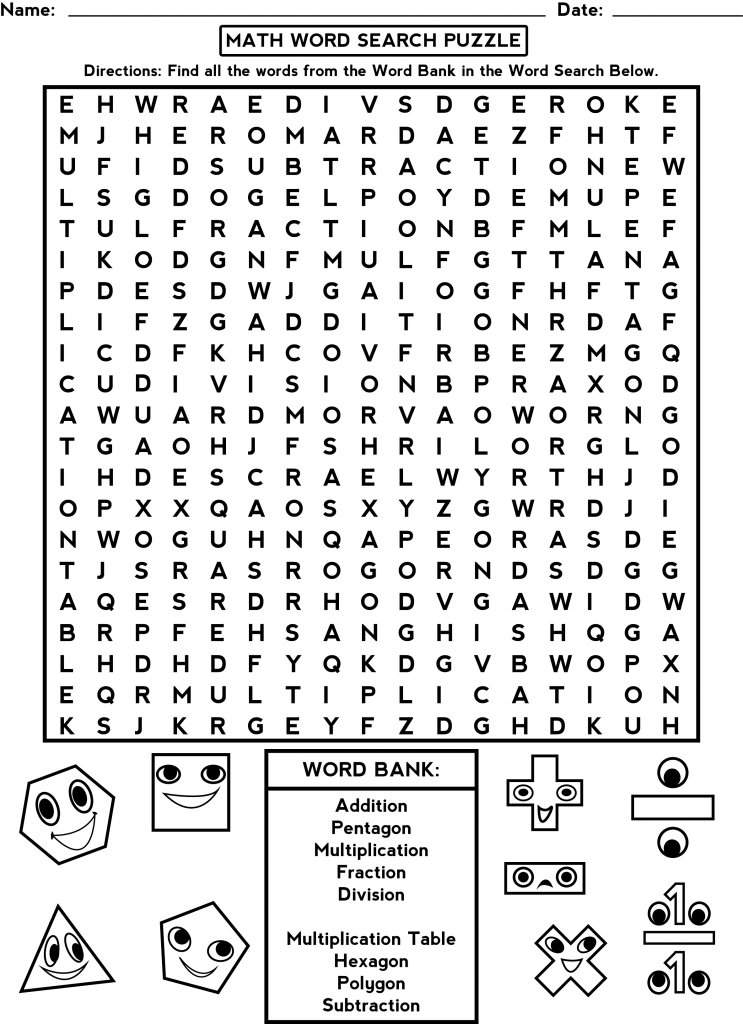 Third Grade Math Word Search