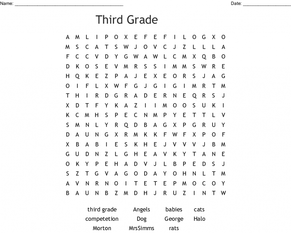 Third Grade Word Search