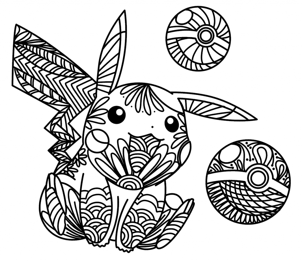 Zen Pikachu Coloring Page