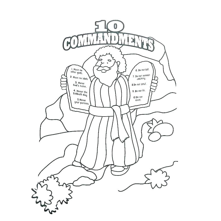 coloring pages ten commandments tablets location