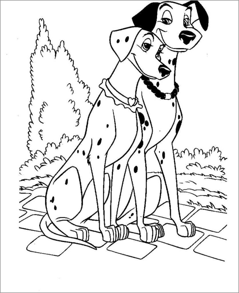 101 Dalmation Parents Coloring Pages