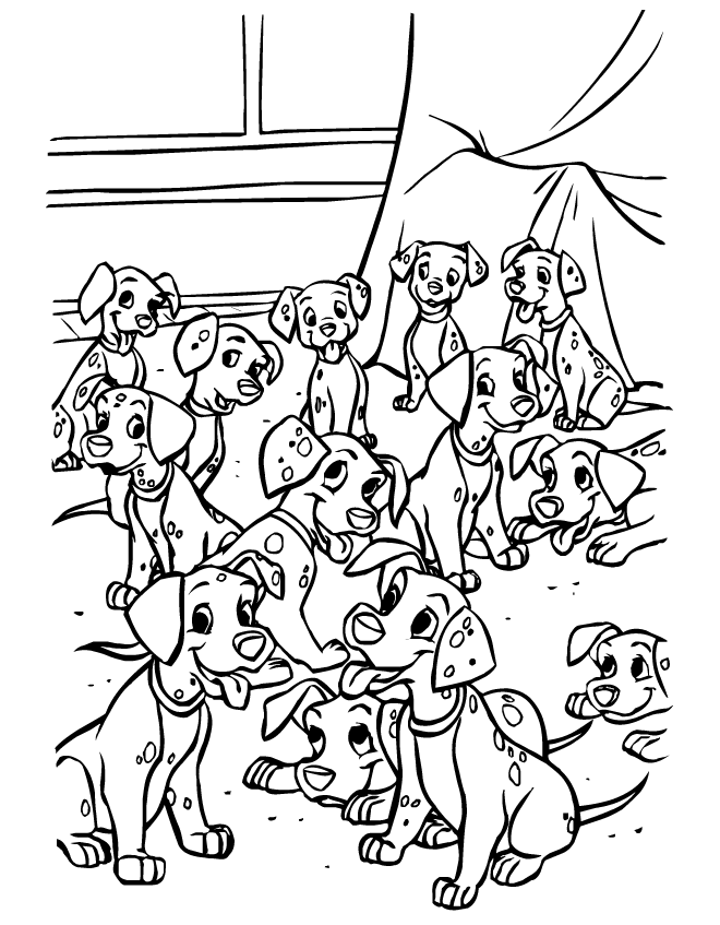 101 Dalmations Puppies Coloring Pages
