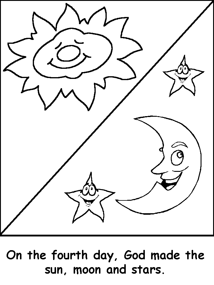 4th Day of Creation Coloring Page