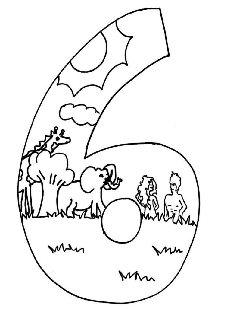 6th Day of Creation Coloring Page