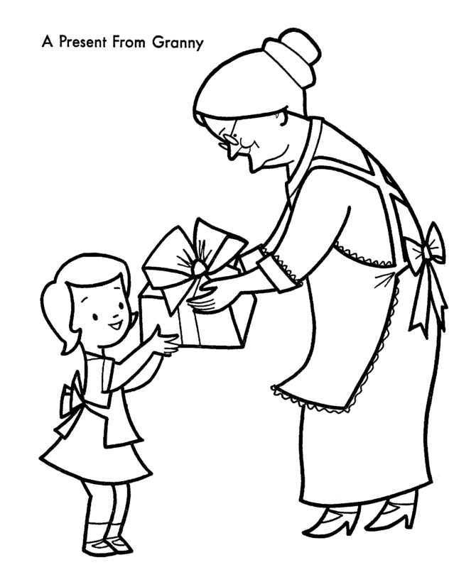A Kind Present From Granny Coloring Page