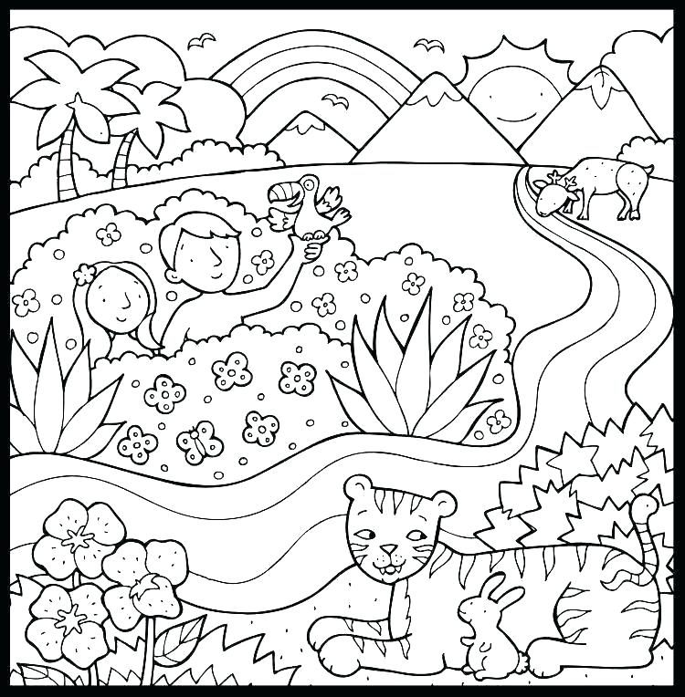 Adam and Eve - Creation Coloring Pages
