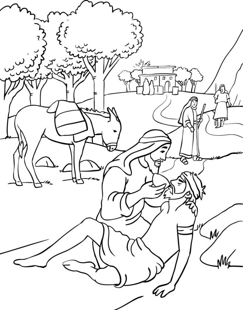 Bible Story Coloring Pages - Good Samaritan