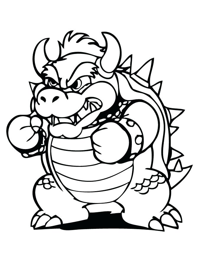 Bowser Coloring Pages Mario Printable Dry Paper Giga Drawing Super Boys Zombie Kids Jr Print 