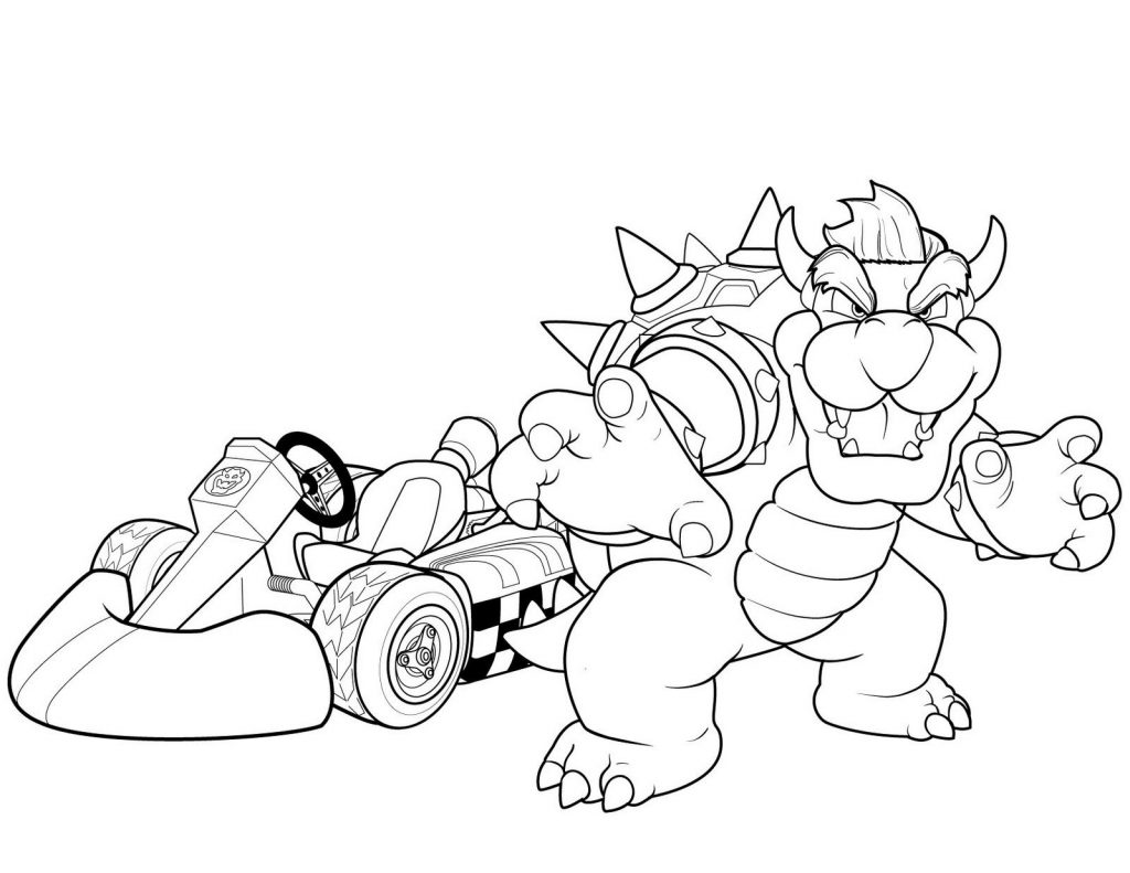 Bowser Kart Coloring Page