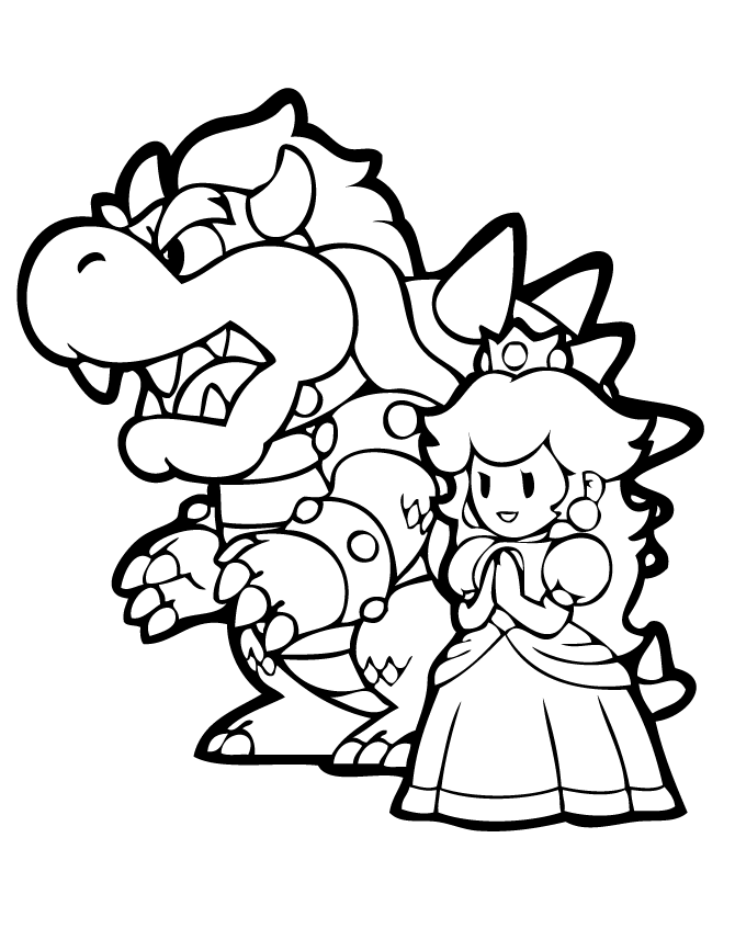 Bowser and Princess Coloring Pages