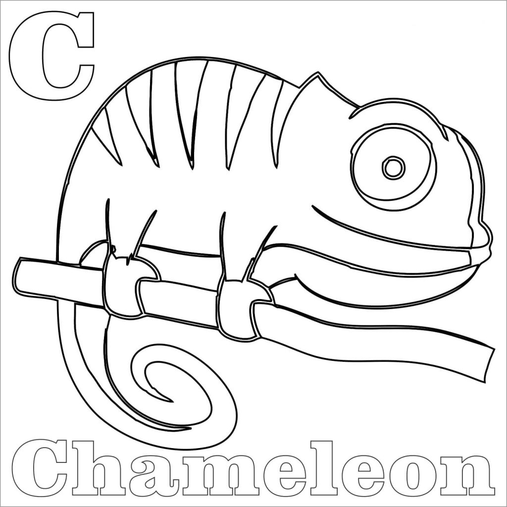 C for Chameleon Coloring Sheet