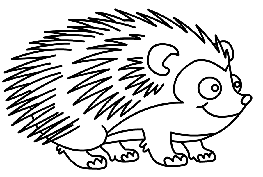 Cartoon Hedgehog Coloring Pages