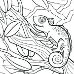 Chameleon in Tree Coloring Page
