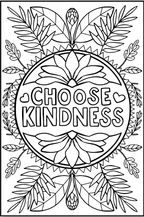 Choose Kindness Coloring Page