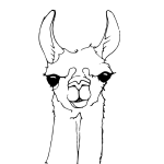 Cute Llama Face Coloring Page