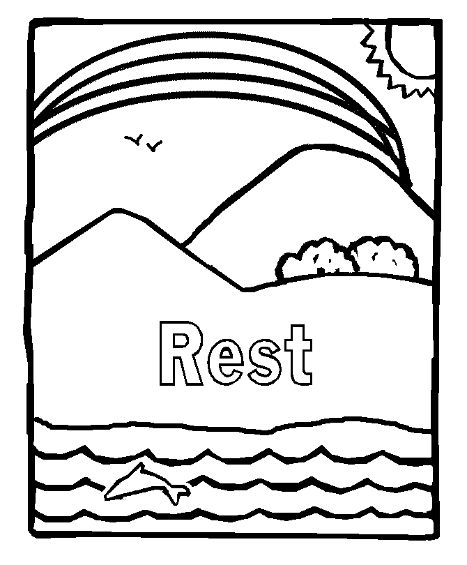 Day of Rest - Creation Coloring Pages