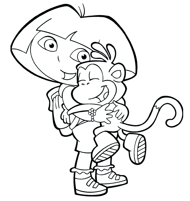 Dora Shows Kindness Coloring Page
