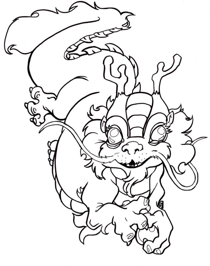 Dragon Tattoo Coloring Page Adults