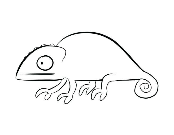 Easy Chameleon Coloring Page