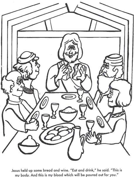 Eat and Drink Last Supper Coloring Pages