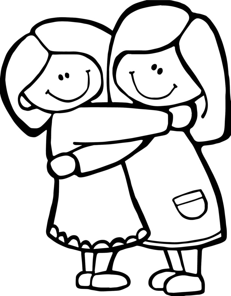 Friendship And Kindness Coloring Page