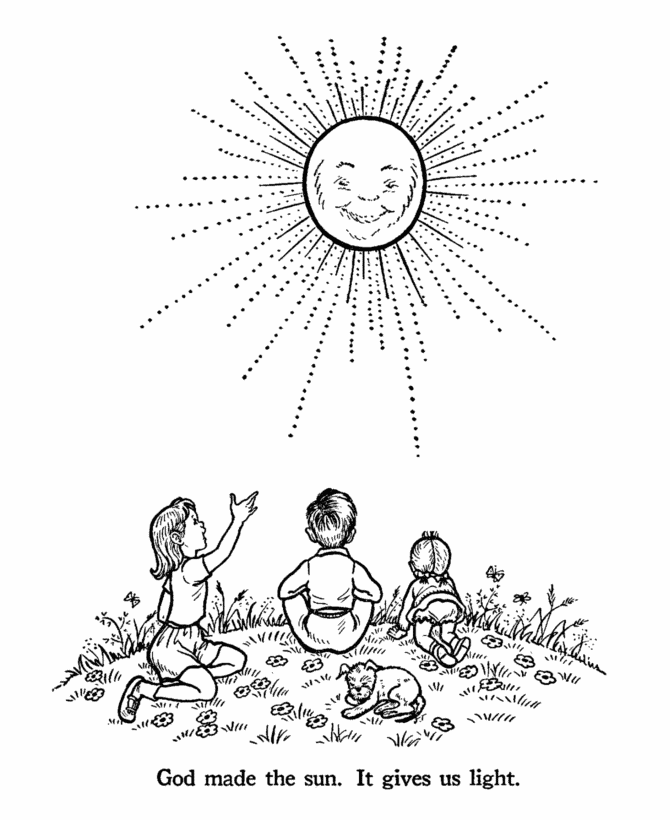 God Made The Sun Coloring Page
