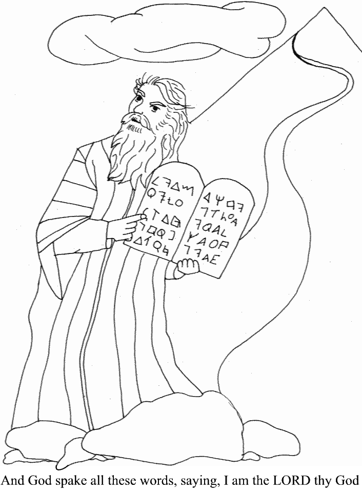 coloring pages ten commandments tablets location