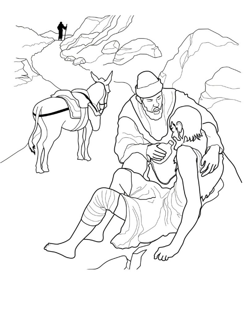 Good Samaritan Story Coloring Page