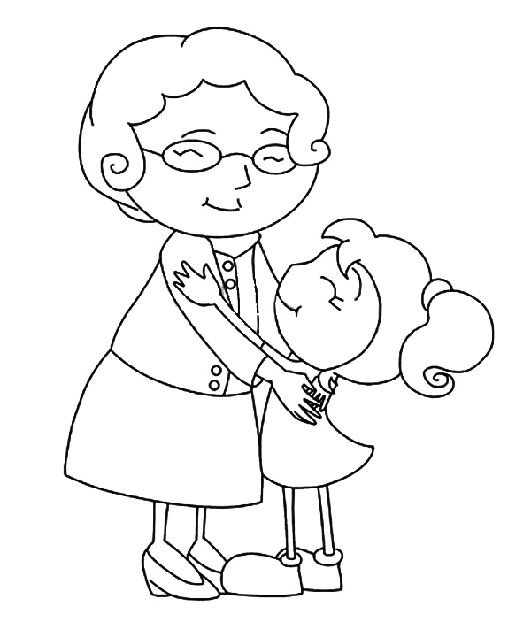Grandmother Is Kind Coloring Page