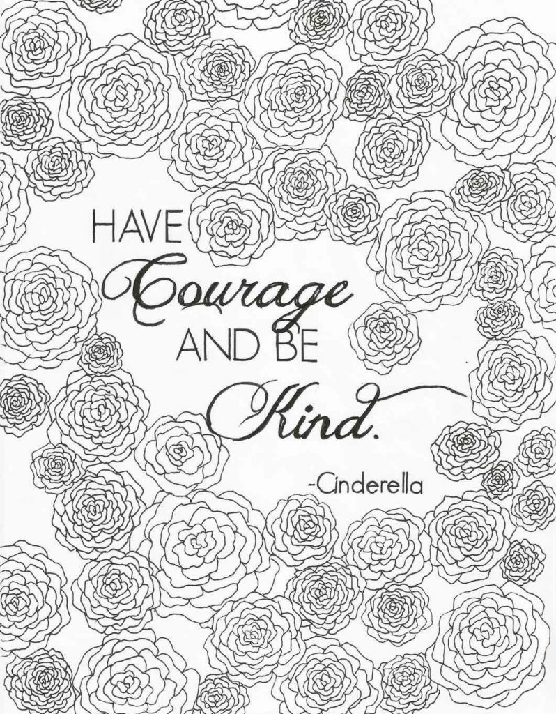 Have Courage And Be Kind Coloring Page
