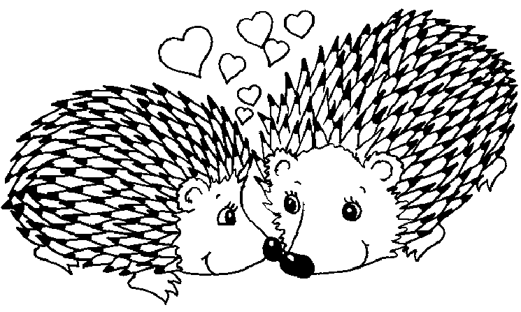 Hedgehogs in Love Coloring Pages