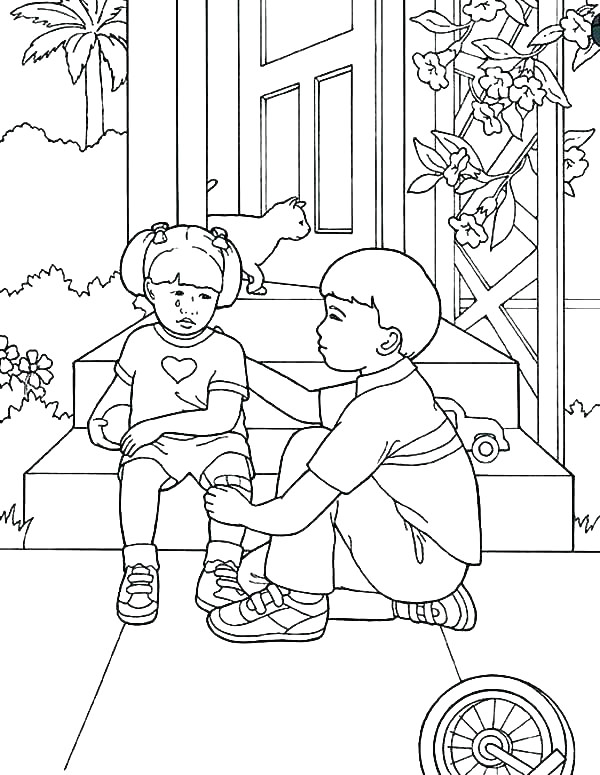 Helping Sister Coloring Page
