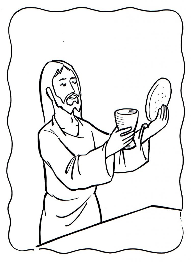 Jesus Blood and Body Last Supper Coloring Page