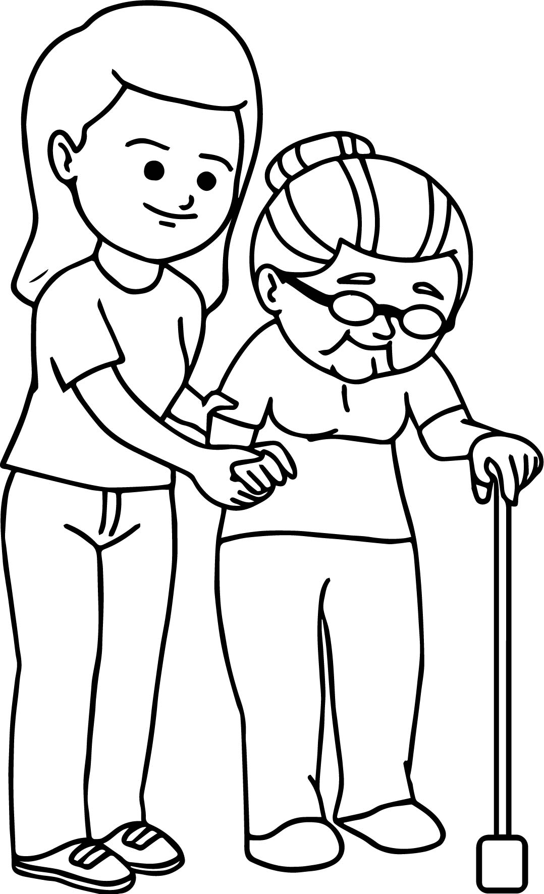 Helping Hands Coloring Page