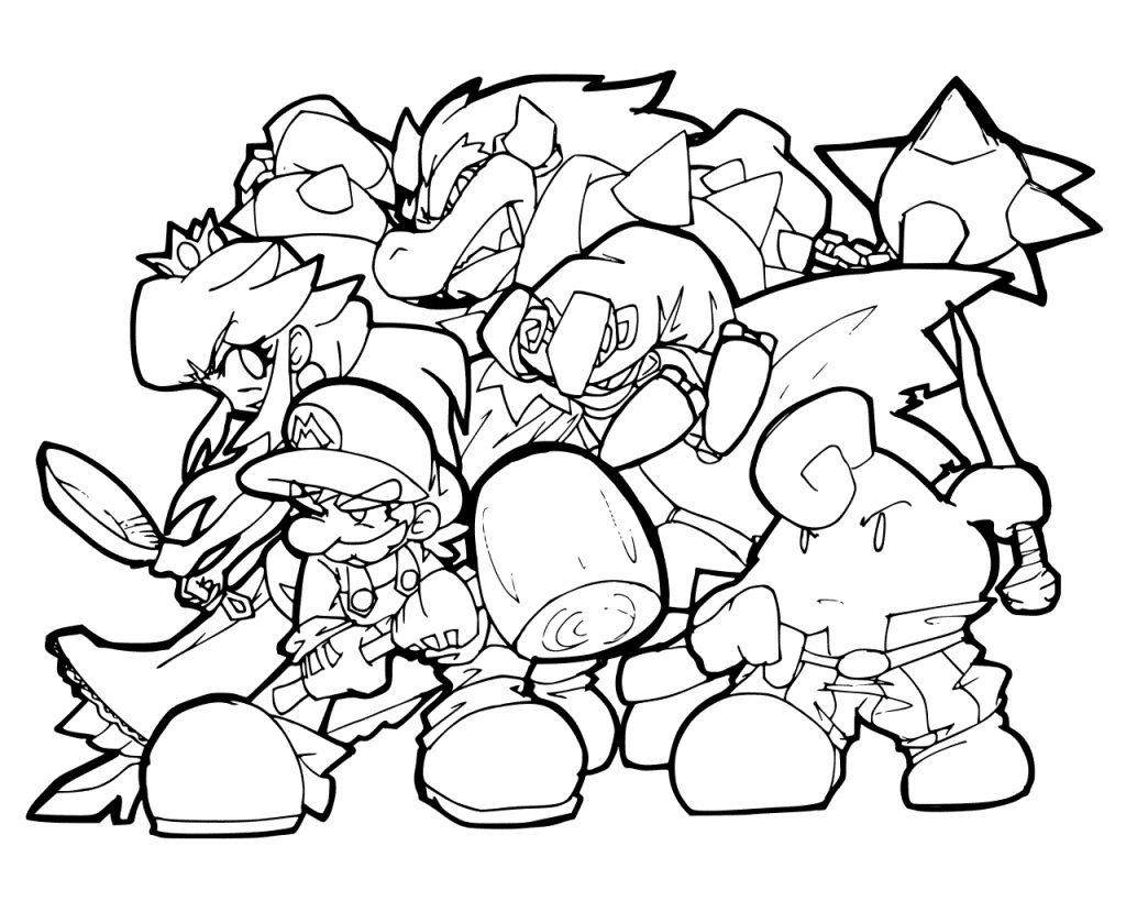 Mario Characters Coloring Page