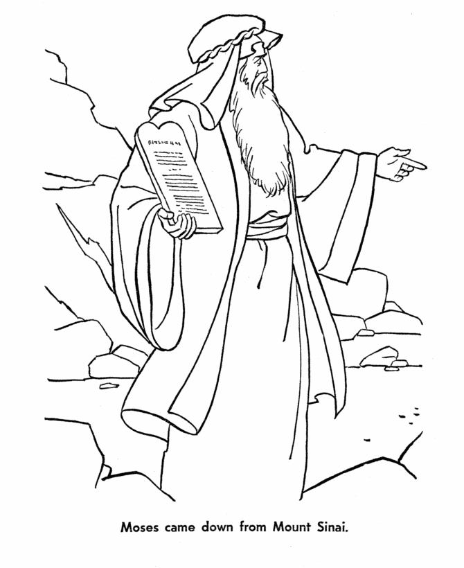 Moses 10 Commandments Coloring Page