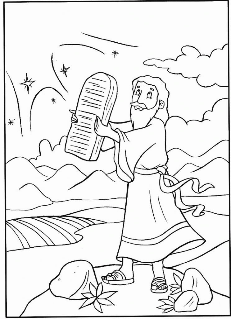 Moses Receiving Commandments Coloring Page